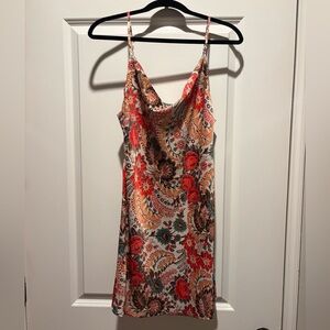 Floral Satin Mini Dress